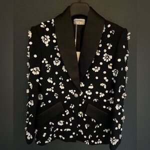 Hand Beaded Black Blazer